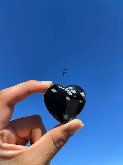 Snowflake Obsidian Heart